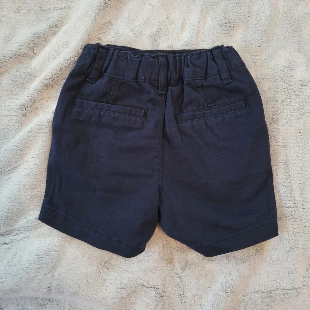 The Children's Place Unisex 9-12 Months Navy Blue Pull-On Cotton Shorts